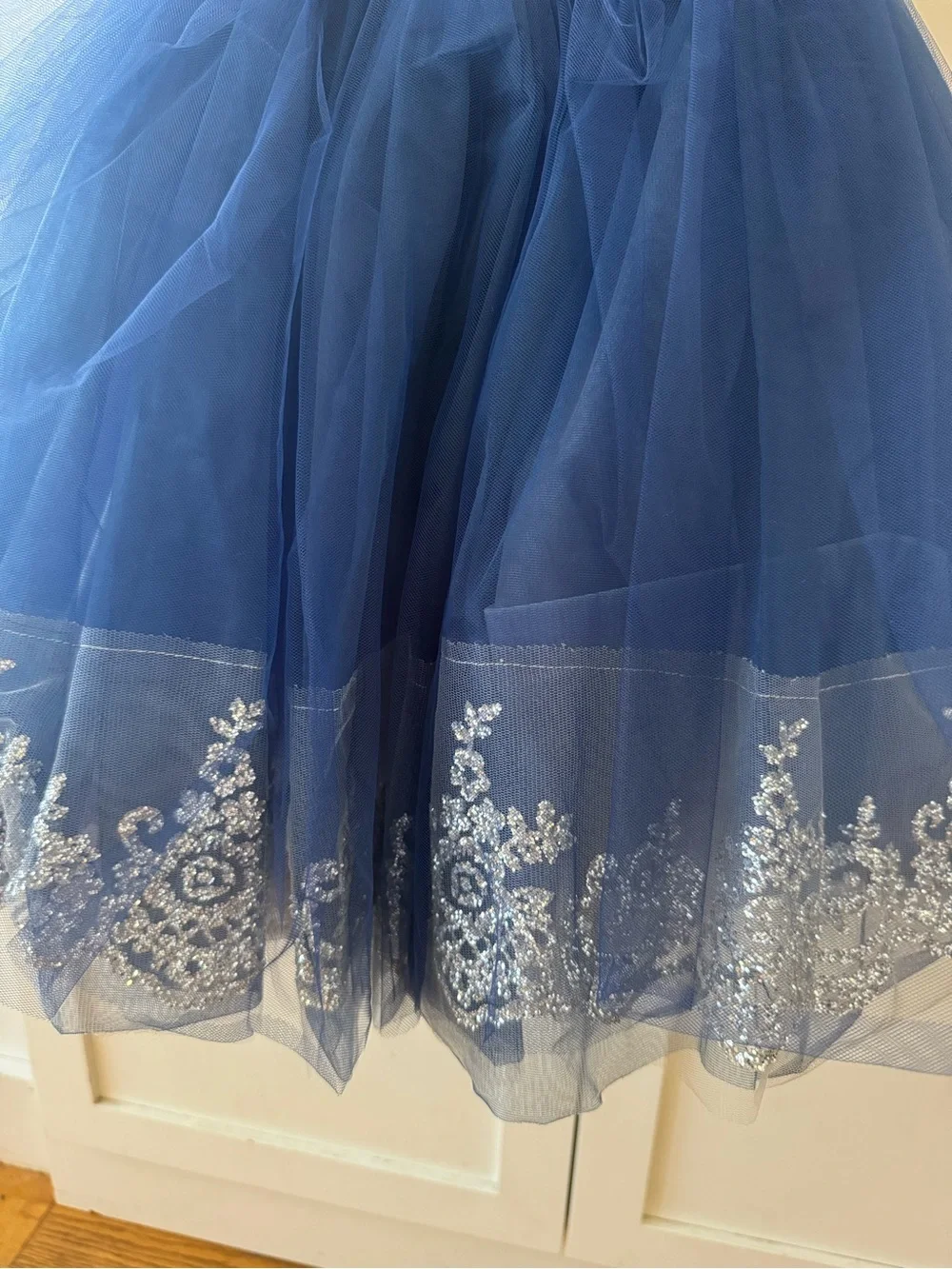 Weissman Navy Blue Tulle Ballet Costume with Silver Sequin Trim